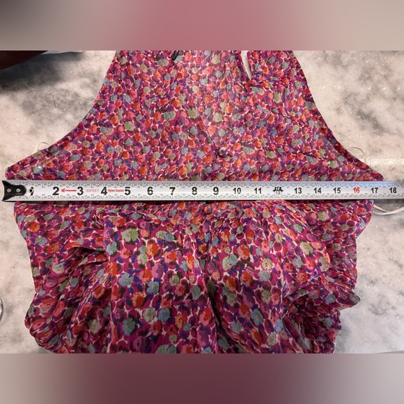 ZARA Floral Tie Waist Mini Dress Pink Multicolor Romantic - Picture 10 of 10